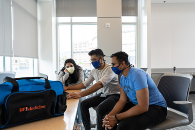 As the number of infections spread, students found alternative approaches to continue learning. Some students who were not able to stay at home worked on campus in small pods via remote access applications such as Zoom. — © University of Florida, Photo by Jesse S. Jones
