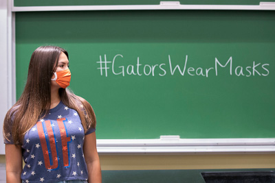 UF instituted an extensive campaign to help educate faculty, students and staff about the importance of the use of masks to help slow the transmission of COVID-19. #GatorsWearMasks
