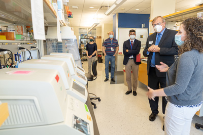 University of Florida President Kent Fuchs tours UF Health Screen, Test & Protect operations as well as labs in the UF Emerging Pathogens Institute. — © University of Florida, Photo by Jesse S. Jones
