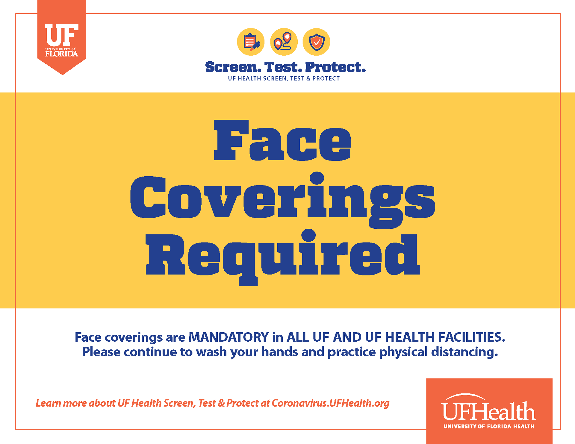 Flyer: Face coverings required